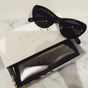 KREWE Sunglasses! Black, classic cat eye.